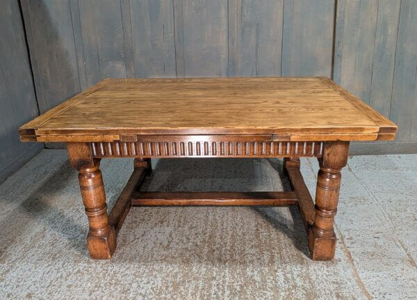 Giant Oak Draw Leaf 17th Century Style Refectory Table