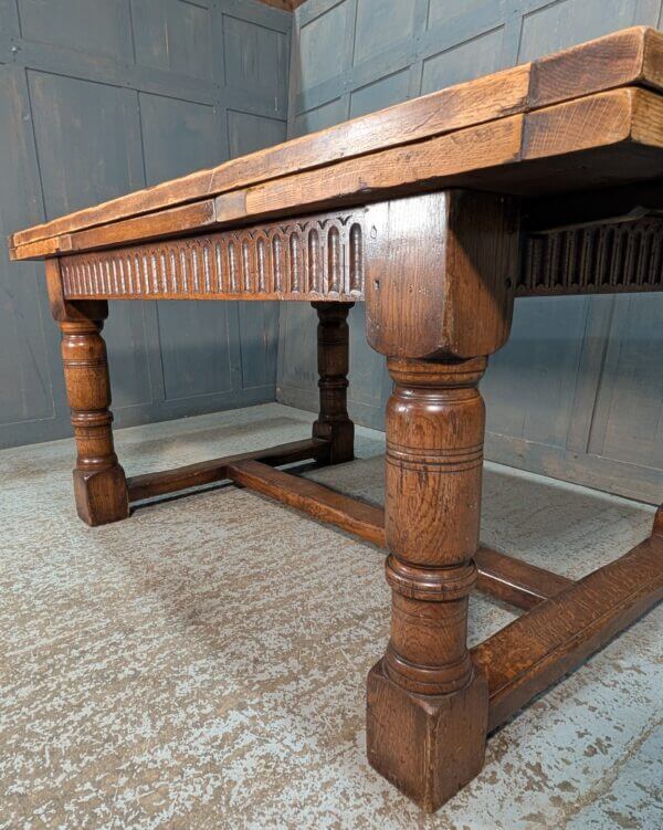 Giant Oak Draw Leaf 17th Century Style Refectory Table