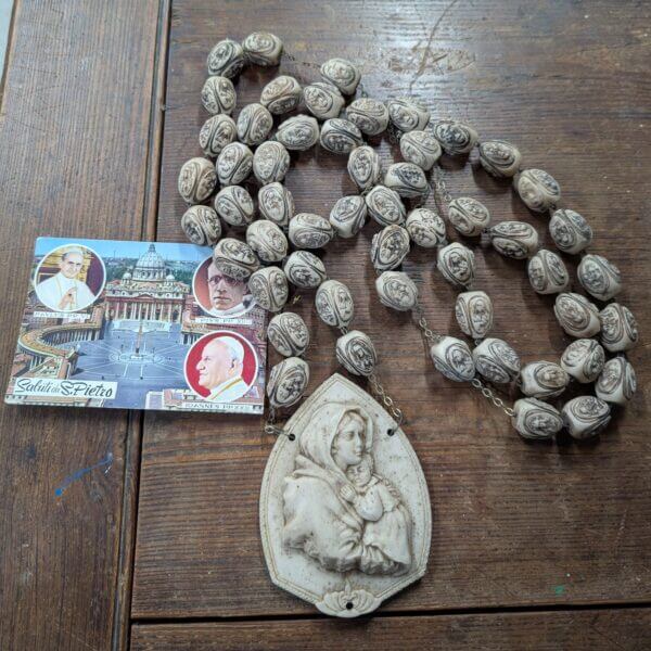 Giant Resin Set of Rosary Beads with Madonna