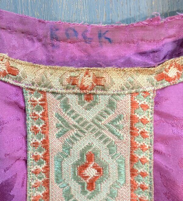 Lovely Subtle Purple Damask Silk Chasuble & Stole with Pale Green & Coral Orphreys