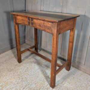 Modern Solid Oak Church Credence Table with Carved Cross