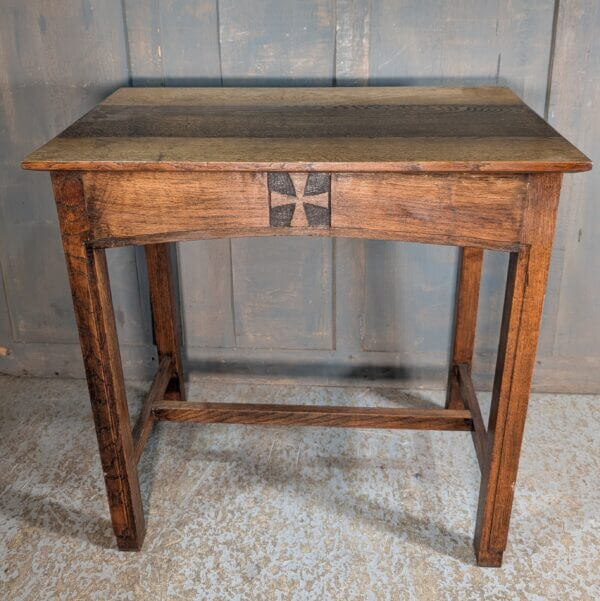 Modern Solid Oak Church Credence Table with Carved Cross