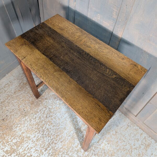 Modern Solid Oak Church Credence Table with Carved Cross