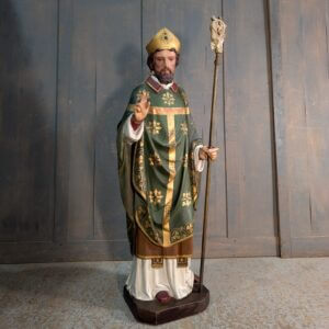 Medium to Large Antique Religious Statue of St Patrick with Crozier