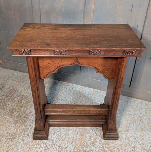 Very Good Quality 1920's Vintage Heavy Oak Prayer Desk Prie Dieu from St Michael & All Angels Eastbourne