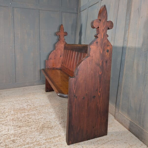 Fleur de Lys 1860's Antique Pine Church Pews Benches from St Faith's Maidstone