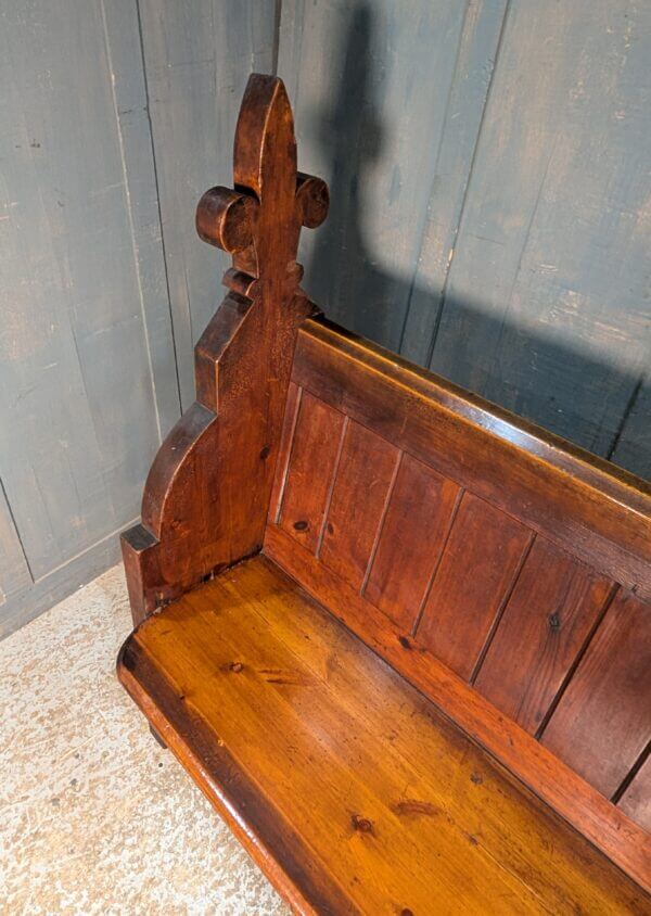 Fleur de Lys 1860's Antique Pine Church Pews Benches from St Faith's Maidstone