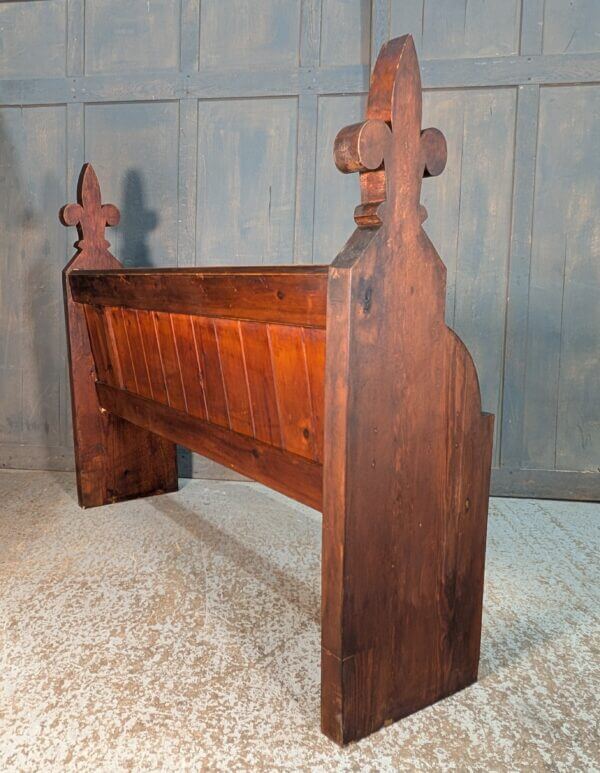 Fleur de Lys 1860's Antique Pine Church Pews Benches from St Faith's Maidstone