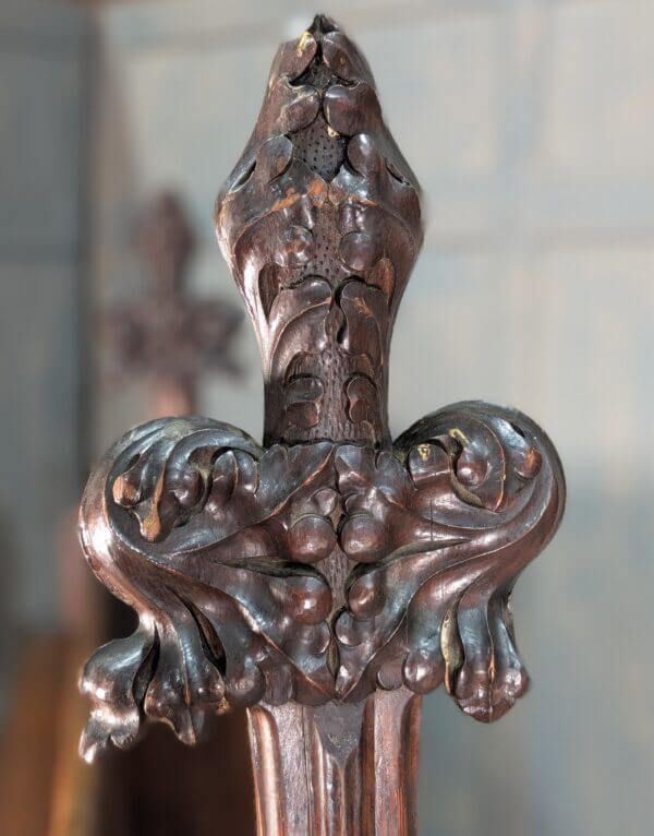 St Faiths Maidstone 1870's Gothic Baltic Pine High Back Choir Pews with Fantastic Carved Finials