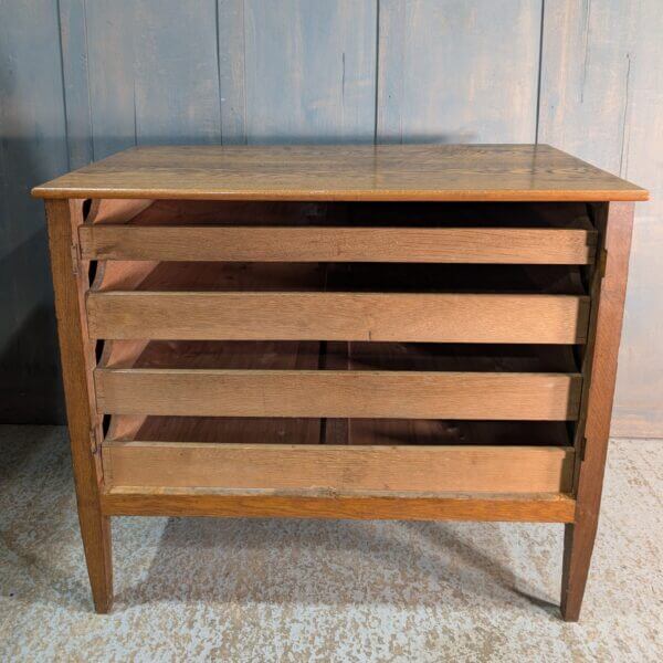 Early 20th Century Oak North European Textile Plan Chest Press