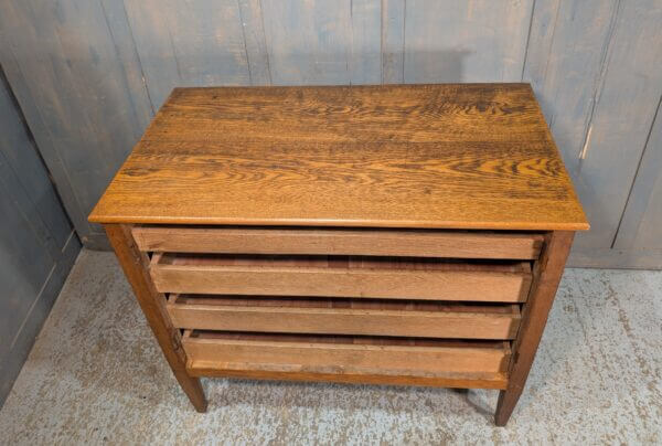 Early 20th Century Oak North European Textile Plan Chest Press