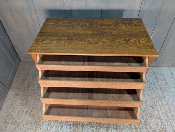 Early 20th Century Oak North European Textile Plan Chest Press