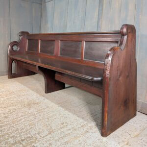 Gothic Victorian Dark Pine Church Chapel Pew Bench from St Oswalds Rugby