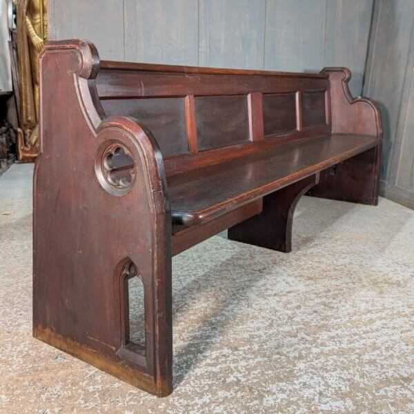 Gothic Victorian Dark Pine Church Chapel Pew Bench from St Oswalds Rugby