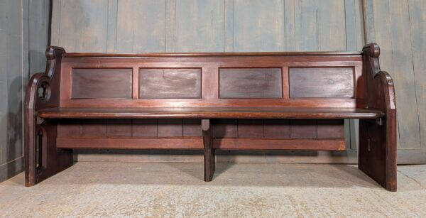 Gothic Victorian Dark Pine Church Chapel Pew Bench from St Oswalds Rugby