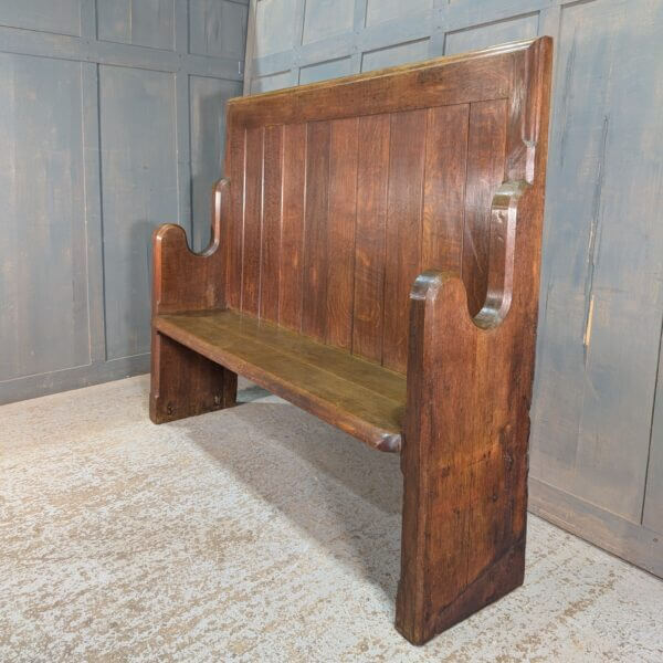 Unusual Massive Oak Original Choir Pew from St Michael & All Angels Eastbourne