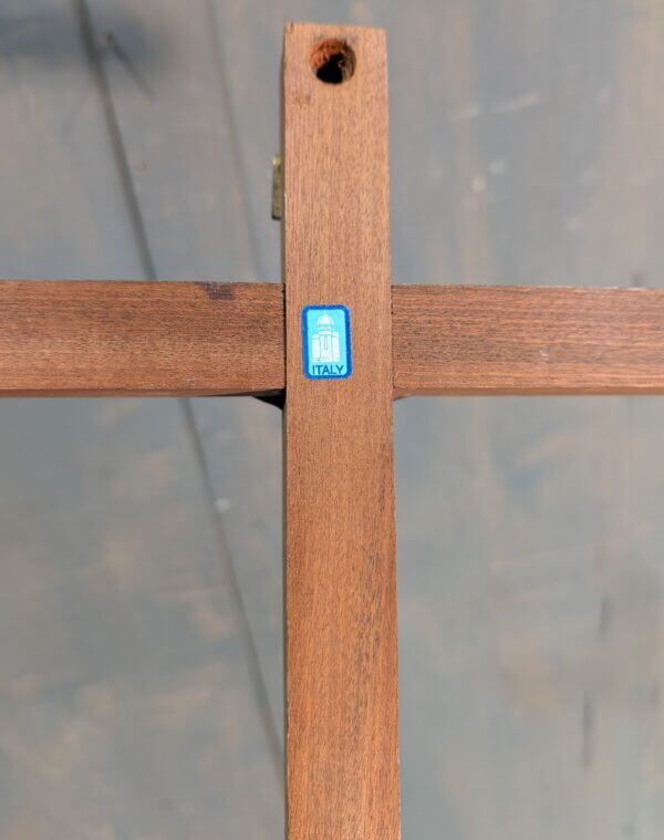 Striking 1960's Modernist Italian Teak and Bronze Crucifix