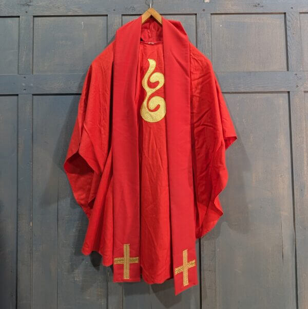 1970's Vintage Vanpoulles Scarlet Chasuble and Stole