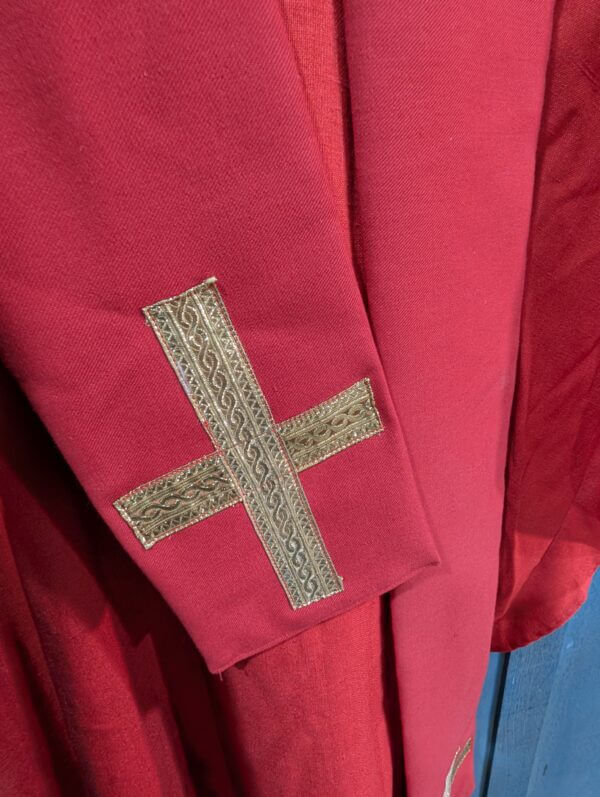 1970's Vintage Vanpoulles Scarlet Chasuble and Stole