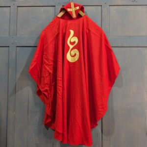 1970's Vintage Vanpoulles Scarlet Chasuble and Stole