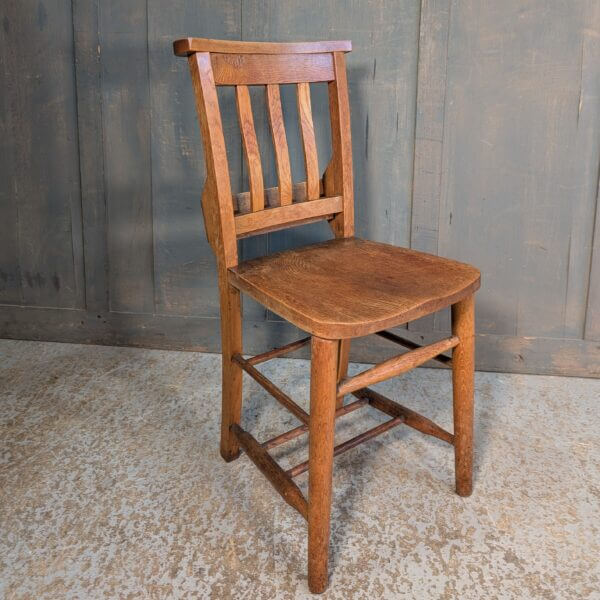 Rare All-Oak Heavy Slatback Church Chapel Chairs from St Augustine's Thorpe Bay