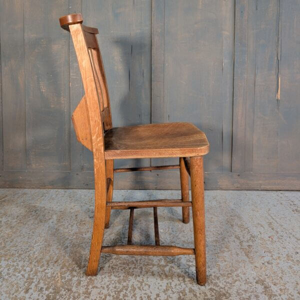 Rare All-Oak Heavy Slatback Church Chapel Chairs from St Augustine's Thorpe Bay