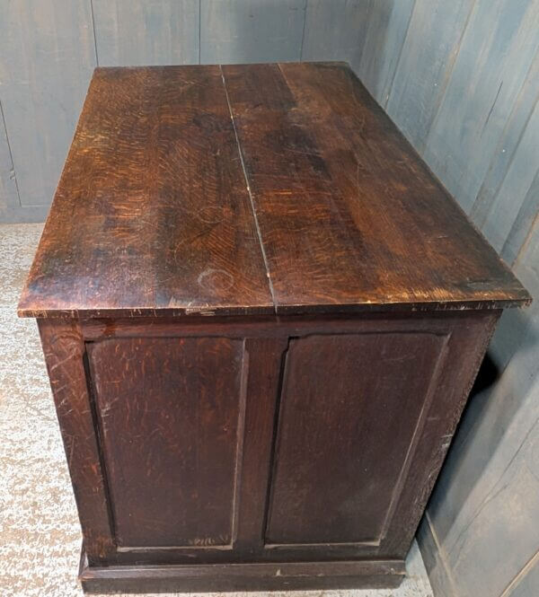 Rare Original Victorian Solid Oak Vestry Plan Textile Vestment Chest