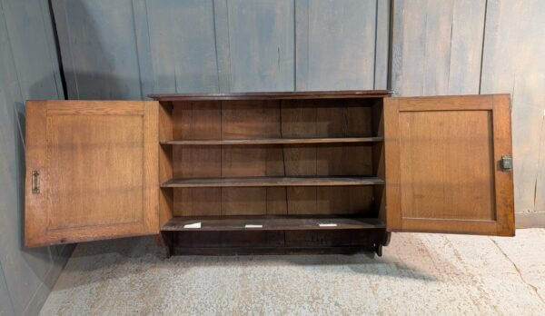 1920's Vintage Oak Vestry Wall Cupboard Bookcase from Holy Trinity Clapham