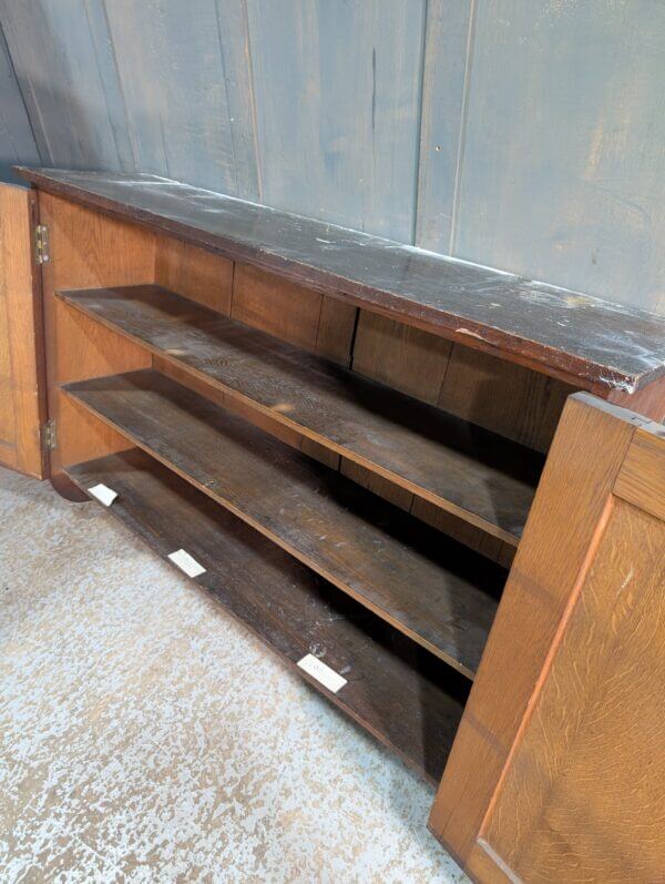 1920's Vintage Oak Vestry Wall Cupboard Bookcase from Holy Trinity Clapham