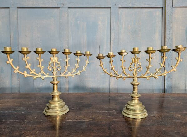 Vintage Menorah Brass Candelabra