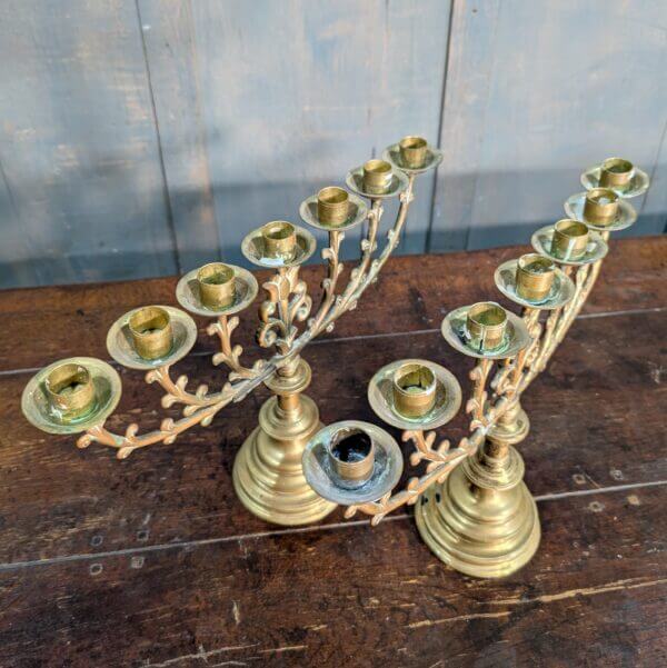 Vintage Menorah Brass Candelabra