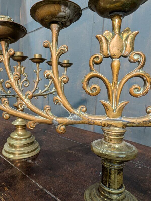 Vintage Menorah Brass Candelabra