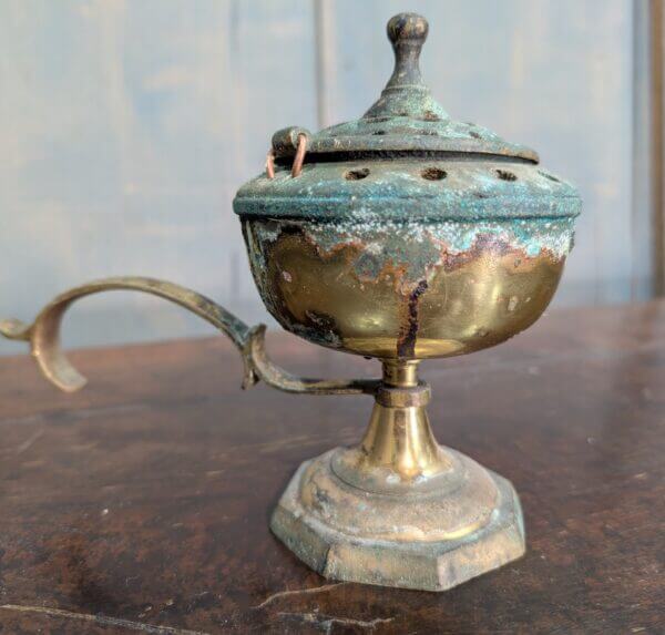 Unusual Well-Used Hand Held Table Censer Thurible Incense Burner from Midhurst Parish Church