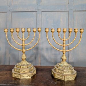 Striking Ornate & Heavy Menorah Judacea