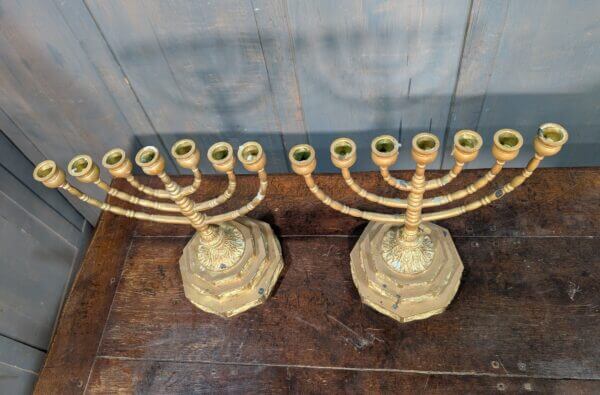 Striking Ornate & Heavy Menorah Judacea