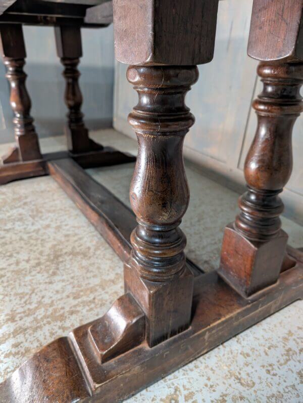 18th Century Style Rectangular Oak Refectory Dining Table with Inset Legs