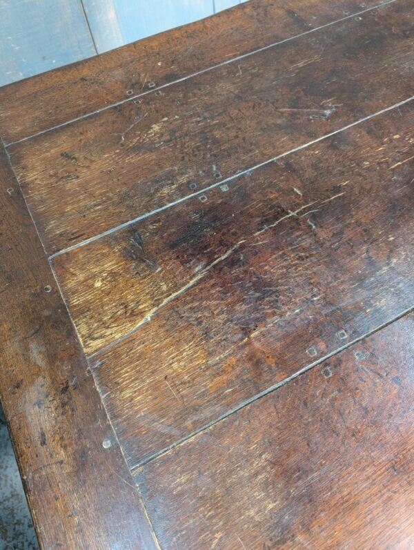 18th Century Style Rectangular Oak Refectory Dining Table with Inset Legs