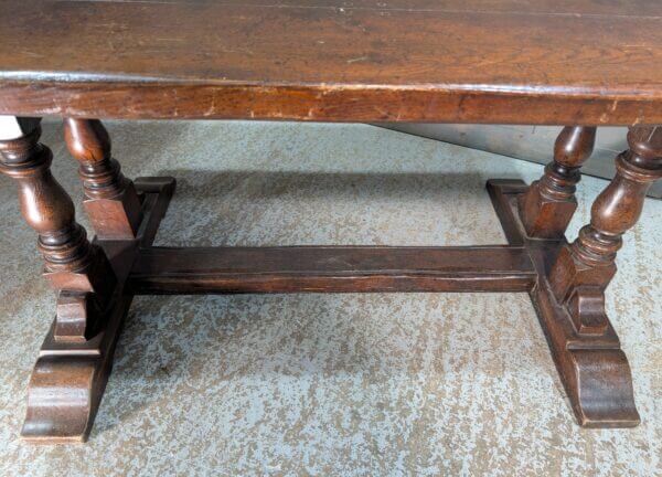 18th Century Style Rectangular Oak Refectory Dining Table with Inset Legs