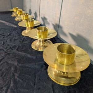 Post War Solid Brass Low Level Big 6 Altar Candlesticks