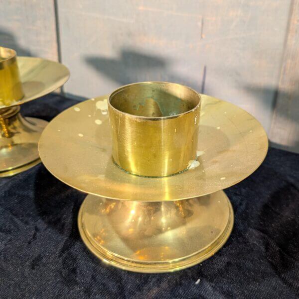 Post War Solid Brass Low Level Big 6 Altar Candlesticks