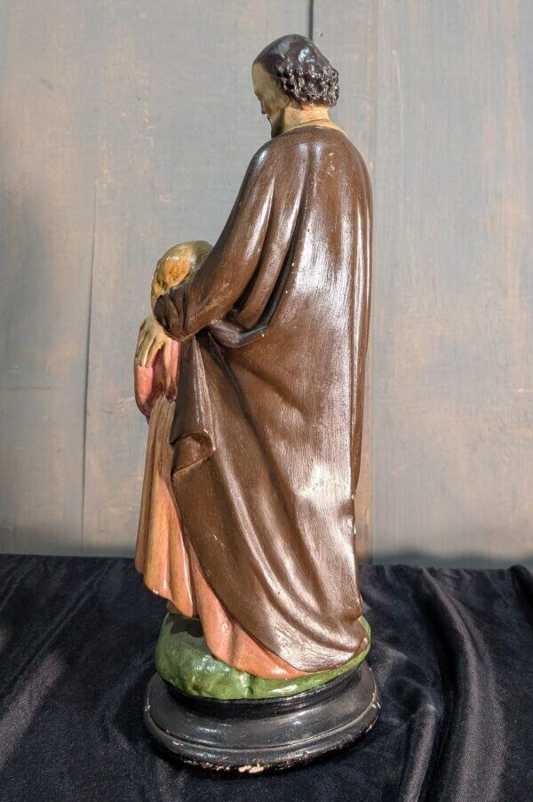 Nice Antique Example of the Classic French Religious Statue St Joseph & Child