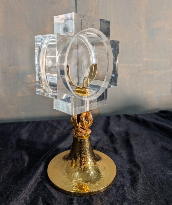 Modern Perspex & Gilt Brass Monstrance with Fishes