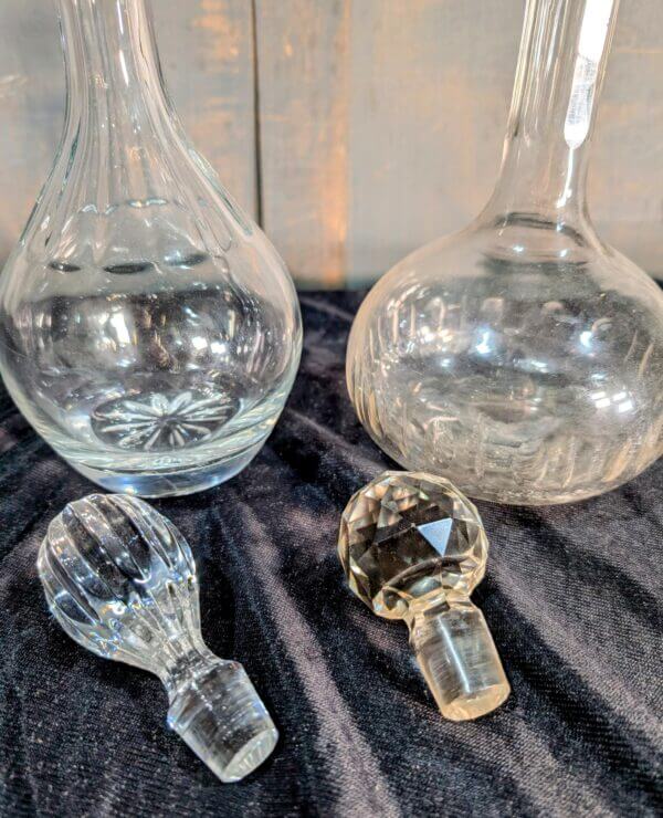 Two Cut Glass/Crystal Holy Wine Decanters