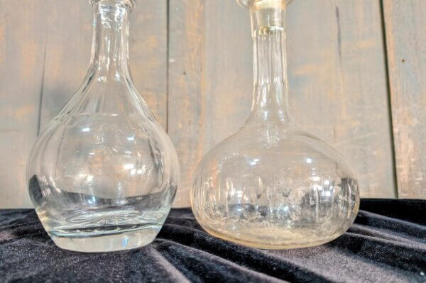 Two Cut Glass/Crystal Holy Wine Decanters