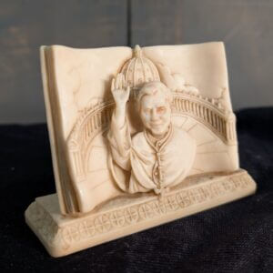 Unusual Resin Statue of Pope Benedict XVI as a Book