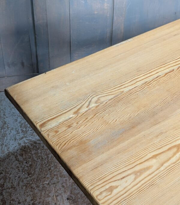 Large Pine Refectory Table with Slab Leg Supports