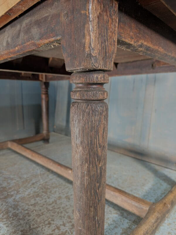 Distinctive Antique Pine Refectory Table with 18th Century Base