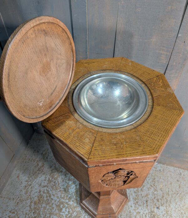 Modern Oak Portable Centenary Church Baptismal Font with Carved Christ