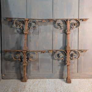 Four Heavy Rusty Victorian Altar Rail Upstands from a Welsh Church