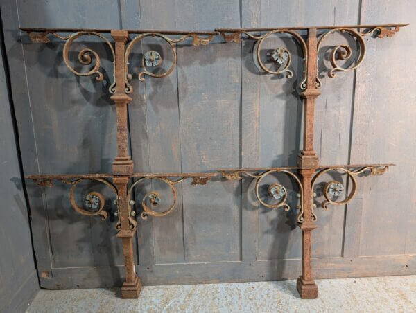 Four Heavy Rusty Victorian Altar Rail Upstands from a Welsh Church